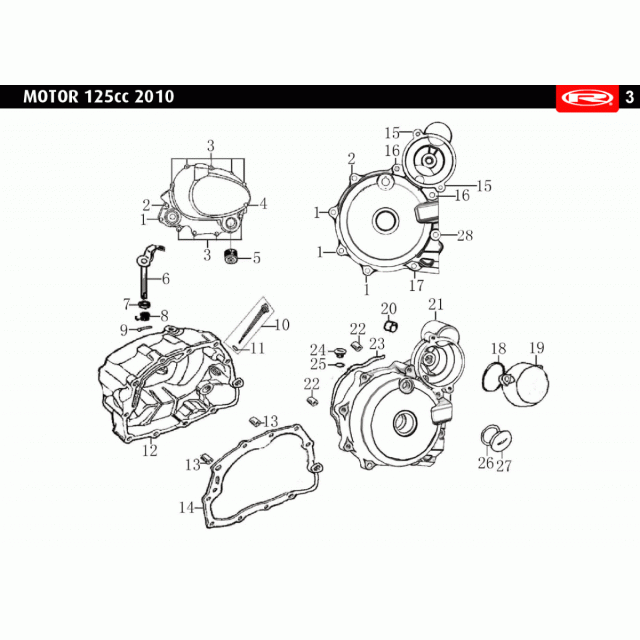 Uszczelka lewej pokrywy GASKET, L.CRANKCASE COVER 0/227.003.0023